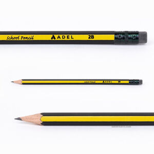 ADEL School Pencil Silgili 2B Ahşap Kurşun Kalem 3414 - Thumbnail