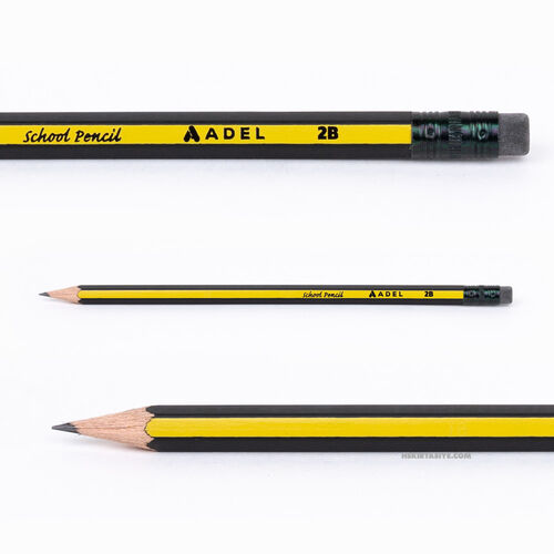 ADEL School Pencil Silgili 2B Ahşap Kurşun Kalem 3414