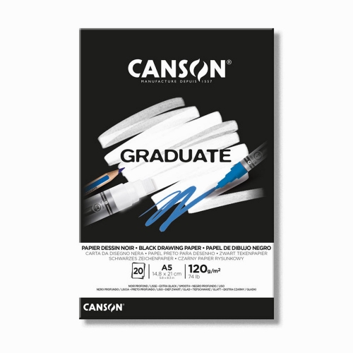 Canson Graduate A5 120 gr Siyah Çizim Defteri 0796