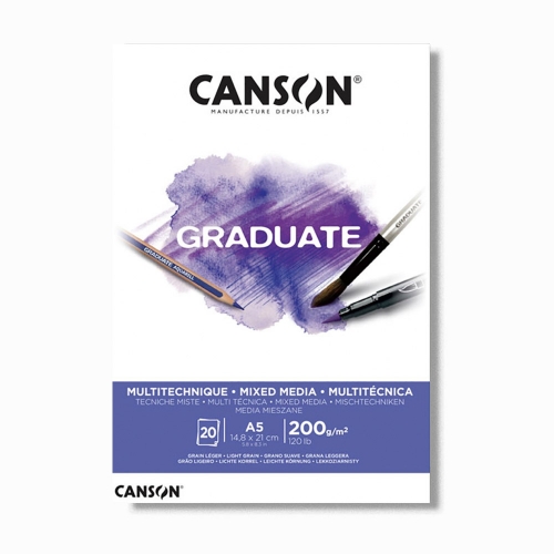 Canson Graduate A5 200 gr Mix Media Sulu Boya / Çizim Defteri 0413