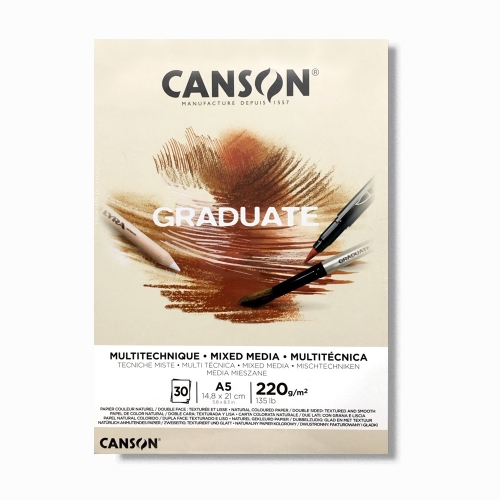 Canson Graduate A5 220 gr Naturel Mix Media Boya / Çizim Defteri 9364