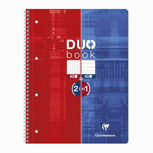 Clairefontaine A4+ DUO Book 2 in 1 Çizgili/Kareli Defter 82526C 5268
