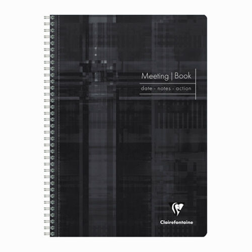 Clairefontaine A4+ Meeting Book date - notes - action Çizgili Defter 82140C Black 1738