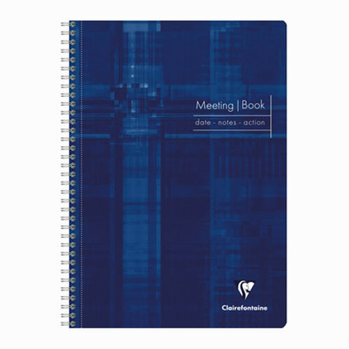 Clairefontaine A4+ Meeting Book date - notes - action Çizgili Defter 82140C Blue 1406