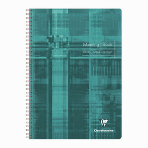 Clairefontaine A4+ Meeting Book date - notes - action Çizgili Defter 82140C Green 1752 - Thumbnail