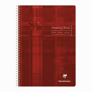 Clairefontaine A4+ Meeting Book date - notes - action Çizgili Defter 82140C Red 1745 - Thumbnail