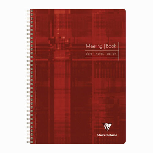Clairefontaine A4+ Meeting Book date - notes - action Çizgili Defter 82140C Red 1745