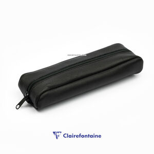 Clairefontaine Age Bag Small Oval Deri Kalem Çantası Black 77012C 4512 - Thumbnail