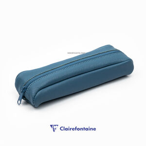 Clairefontaine Age Bag Small Oval Deri Kalem Çantası Blue 77012C 4543 - Thumbnail