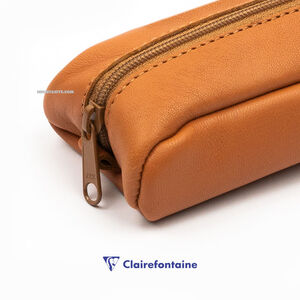Clairefontaine Age Bag Small Oval Deri Kalem Çantası Brown 77012C 4536 - Thumbnail