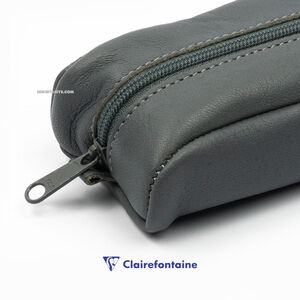 Clairefontaine Age Bag Small Oval Deri Kalem Çantası Grey 77012C 4529 - Thumbnail