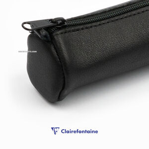 Clairefontaine Age Bag Small Round Deri Kalem Çantası Black 77011C 4468 - Thumbnail