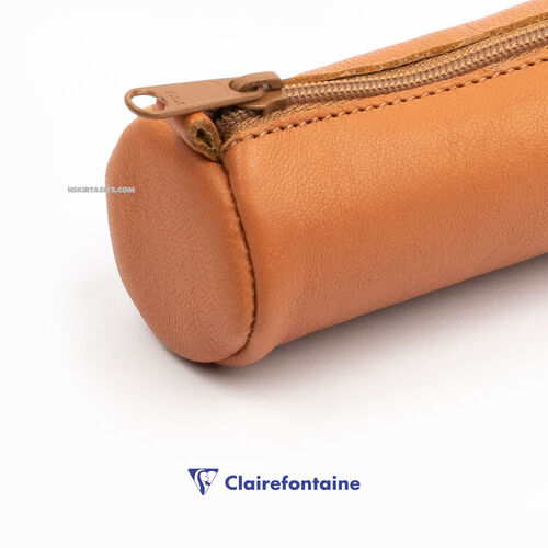 Clairefontaine Age Bag Small Round Deri Kalem Çantası Brown 77011C 4482