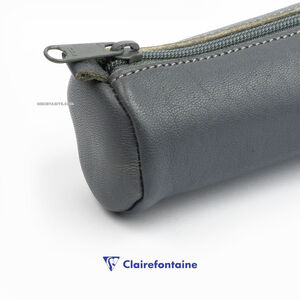 Clairefontaine Age Bag Small Round Deri Kalem Çantası Grey 77011C 0117 - Thumbnail