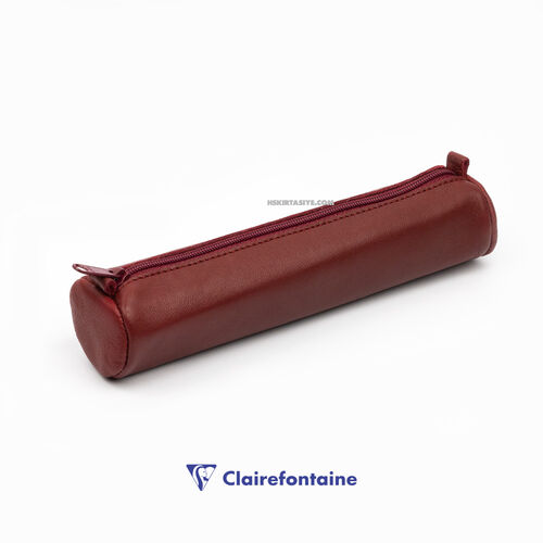 Clairefontaine Age Bag Small Round Deri Kalem Çantası Red 77011C 4505