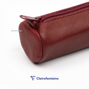 Clairefontaine Age Bag Small Round Deri Kalem Çantası Red 77011C 4505 - Thumbnail