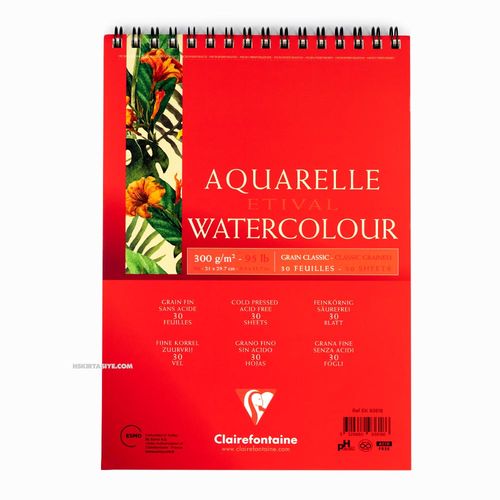 Clairefontaine Aquarelle Etival Watercolor Classic Grained 300gr A4 Sulu Boya Defteri 6186