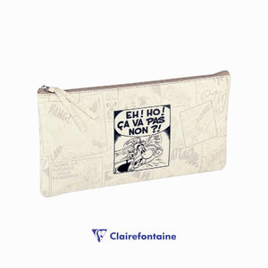 Clairefontaine Asterix Flat Kalem Çantası Comics White Square 812956C 9566 - Thumbnail
