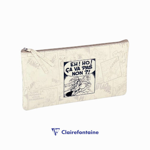 Clairefontaine Asterix Flat Kalem Çantası Comics White Square 812956C 9566