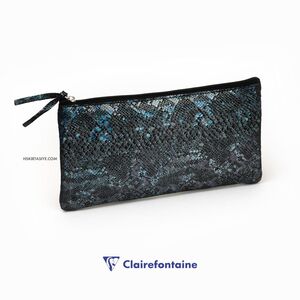 Clairefontaine CELESTE Flat Deri Kalem Çantası Laser Noir 410016C 0163 - Thumbnail