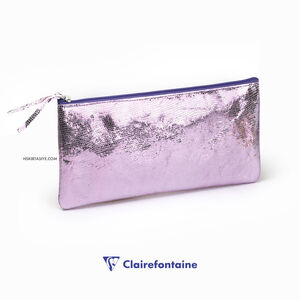 Clairefontaine CELESTE Flat Deri Kalem Çantası Pink 410102C 1023 - Thumbnail