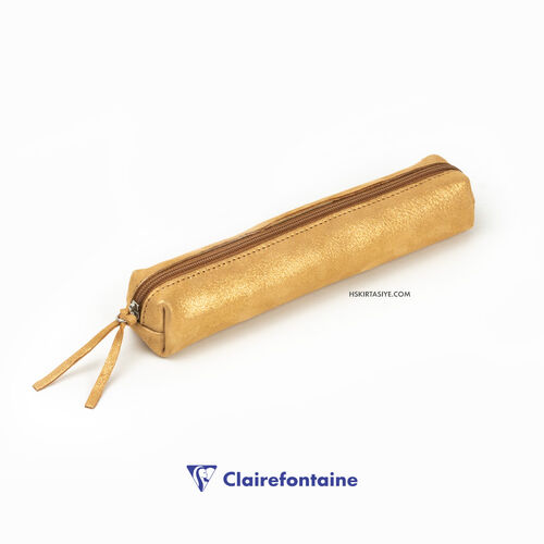 Clairefontaine CELESTE Slim Deri Kalem Çantası Gold 410023C 0231