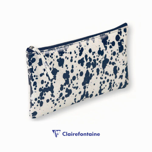 Clairefontaine COSMICUIR Flat Deri Kalem Çantası Dark Blue 410114C 1146