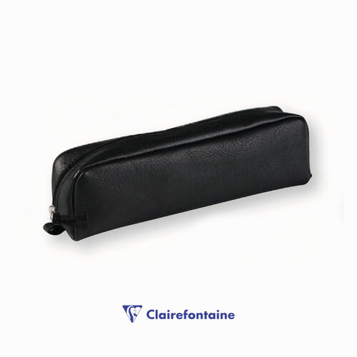 Clairefontaine CUIR Noir Vielli Aged Rectangular Deri Kalem Çantası Black 8326C 3262