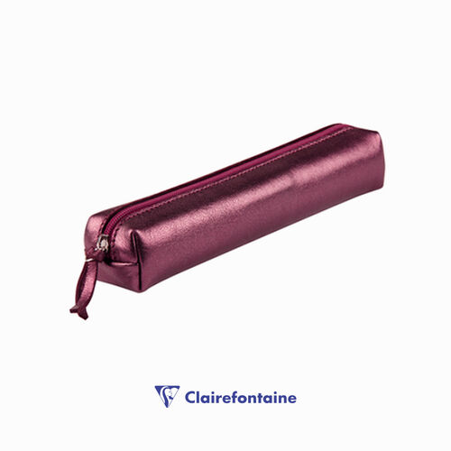 Clairefontaine Cuirise Slim Deri Kalem Çantası Cherry 400001C 0012