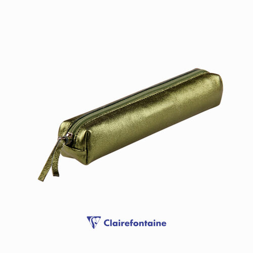 Clairefontaine Cuirise Slim Deri Kalem Çantası Green 400007C 0074