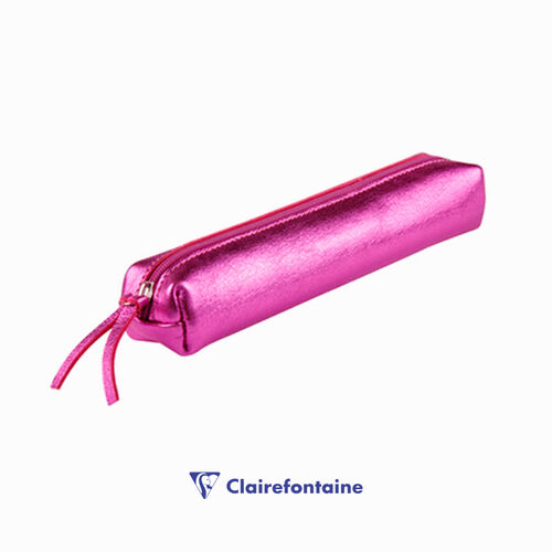 Clairefontaine Cuirise Slim Deri Kalem Çantası Raspberry 400008C 0081
