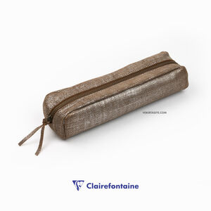 Clairefontaine KLEO PATHRA Rectangular Deri Kalem Çantası Silver 410041C 0415 - Thumbnail