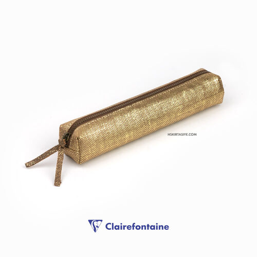 Clairefontaine KLEO PATHRA Slim Deri Kalem Çantası Gold 410031C 0316
