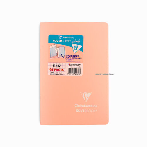Clairefontaine Koverbook Blush 11x17cm Kareli Defter Coral 941681 2860