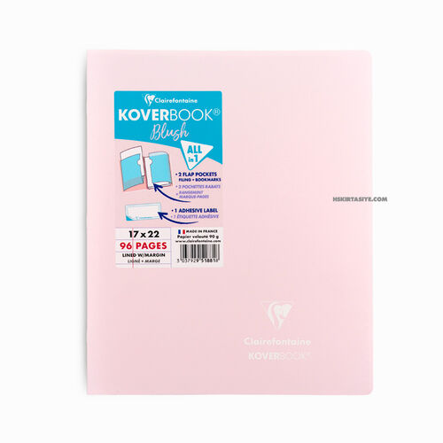 Clairefontaine Koverbook Blush 17x22cm Çizgili Defter Powder Pink 951881C 2945
