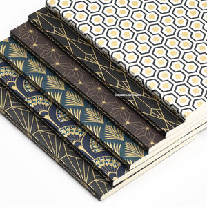 Clairefontaine Neo Deco Fall/Winter Collection 11x17cm Çizgili Defter Honeycomb Gold Black 192006 2662 - Thumbnail