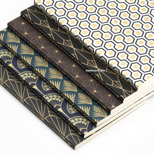 Clairefontaine Neo Deco Fall/Winter Collection 11x17cm Çizgili Defter Honeycomb Gold Black 192006 2662