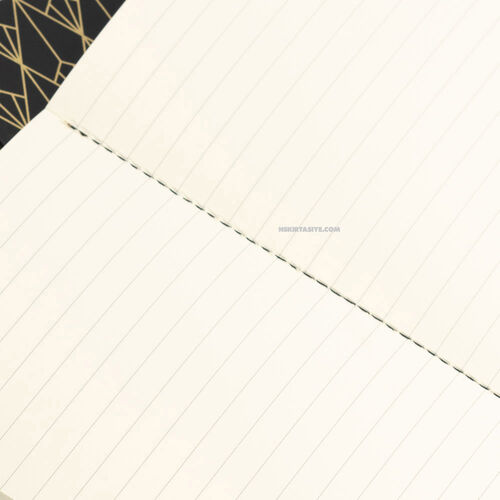 Clairefontaine Neo Deco Fall/Winter Collection 7.5x12cm Çizgili Defter Honeycomb Gold Black 192086C 2308