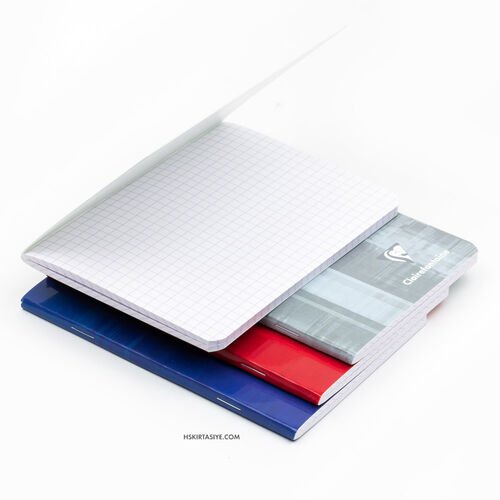 Clairefontaine Stapled Notebook A6 96 Sayfa Kareli Defter Red 3642C 1783