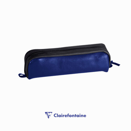 Clairefontaine Trousse Rectangular Deri Kalem Çantası Blue Black 8396C 3965