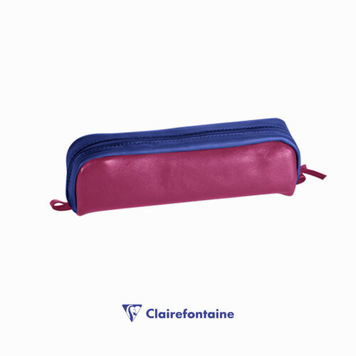 Clairefontaine Trousse Rectangular Deri Kalem Çantası Fuchsia Blue 8401C 4016