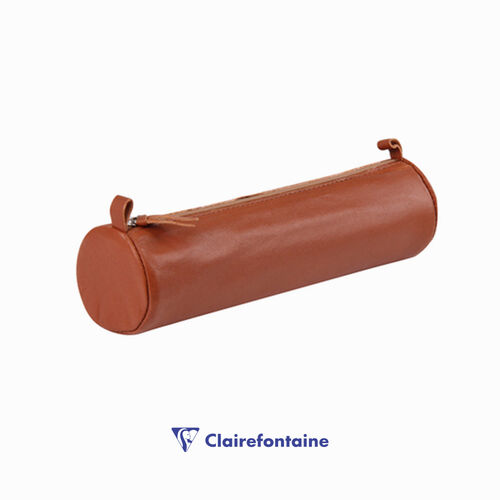 Clairefontaine Trousse Round Deri Kalem Çantası Chestnut 8419C 4191