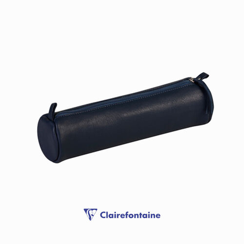 Clairefontaine Trousse Round Deri Kalem Çantası Dark Blue 410161C 1610