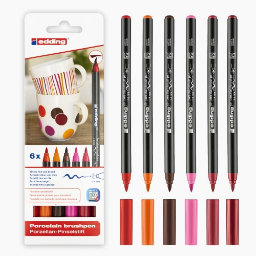 Edding 4200 6'lı Porselen Kalem Seti Sıcak Renkler 8156