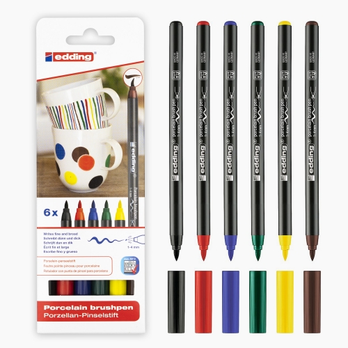 Edding 4200 6'lı Porselen Kalem Seti Soğuk Renkler 0699