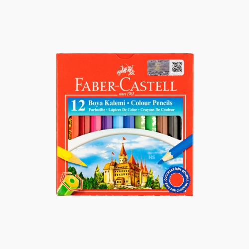 Faber Castell 12 Renk Kısa Boya Kalemi 116412 4127