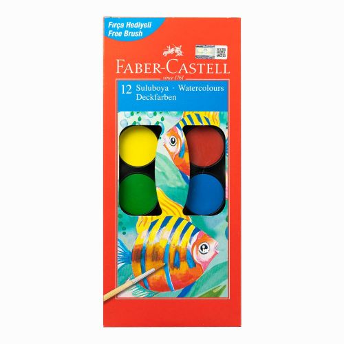 Faber Castell 12 Renk Suluboya Seti Büyük 125012 5463