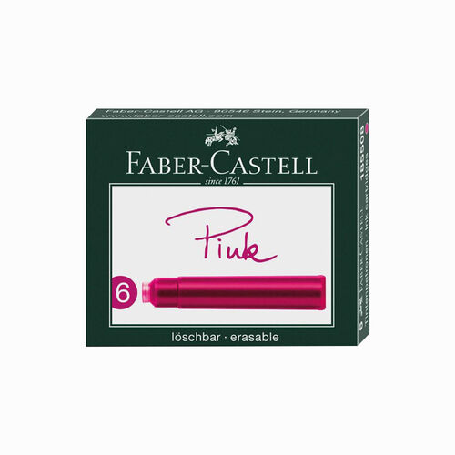 Faber Castell 6'lı Dolma Kalem Kartuşu Pembe 185508 5088