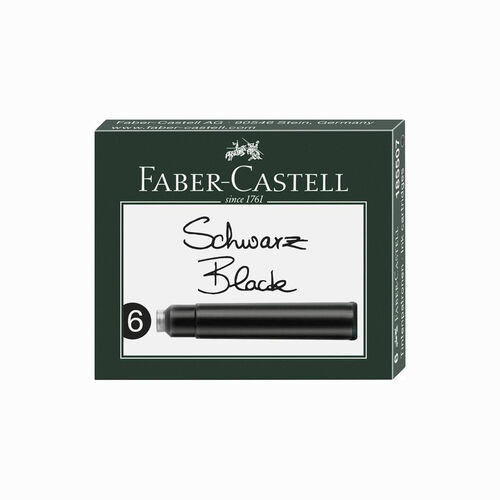 Faber Castell 6'lı Dolma Kalem Kartuşu Siyah 185507 5071