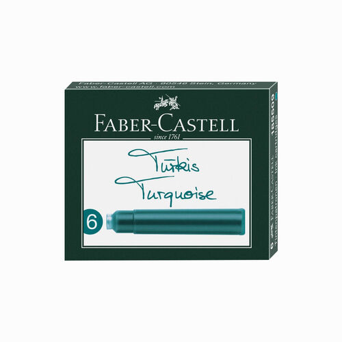 Faber Castell 6'lı Dolma Kalem Kartuşu Turkuaz 185509
